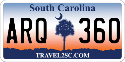 SC license plate ARQ360