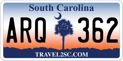 SC license plate ARQ362