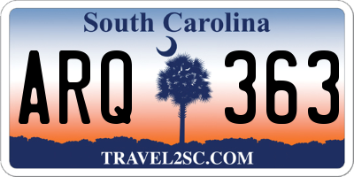 SC license plate ARQ363
