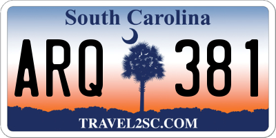 SC license plate ARQ381