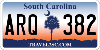 SC license plate ARQ382