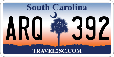 SC license plate ARQ392