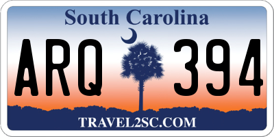 SC license plate ARQ394