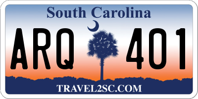 SC license plate ARQ401