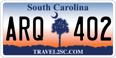 SC license plate ARQ402