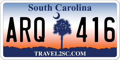 SC license plate ARQ416