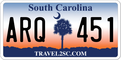 SC license plate ARQ451