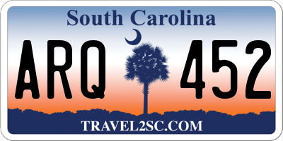 SC license plate ARQ452
