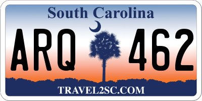 SC license plate ARQ462