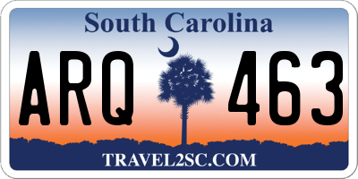 SC license plate ARQ463