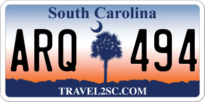 SC license plate ARQ494