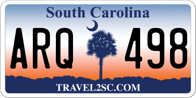SC license plate ARQ498
