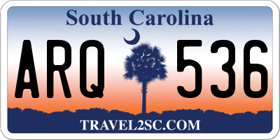 SC license plate ARQ536