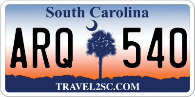 SC license plate ARQ540