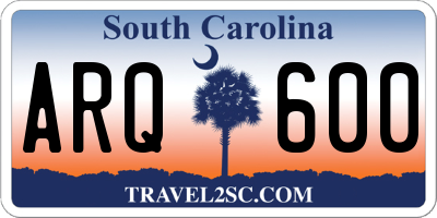 SC license plate ARQ600