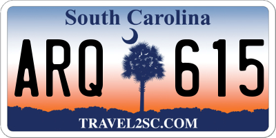 SC license plate ARQ615