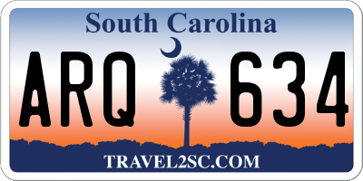 SC license plate ARQ634