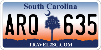 SC license plate ARQ635