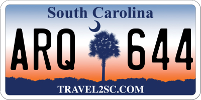 SC license plate ARQ644