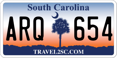 SC license plate ARQ654