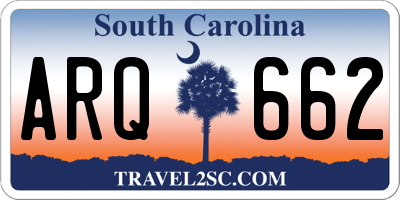 SC license plate ARQ662