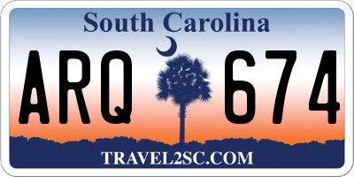 SC license plate ARQ674