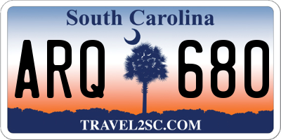 SC license plate ARQ680