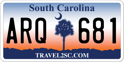 SC license plate ARQ681