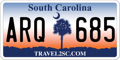 SC license plate ARQ685