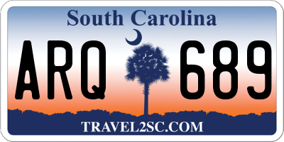 SC license plate ARQ689