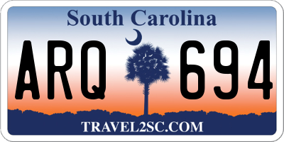 SC license plate ARQ694