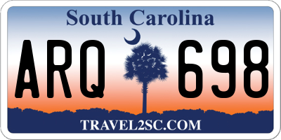 SC license plate ARQ698