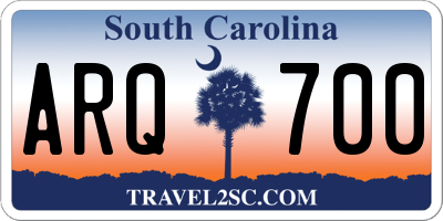 SC license plate ARQ700