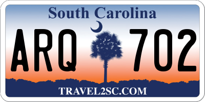 SC license plate ARQ702