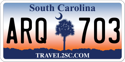 SC license plate ARQ703