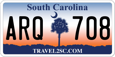 SC license plate ARQ708
