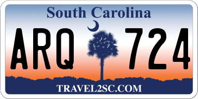 SC license plate ARQ724