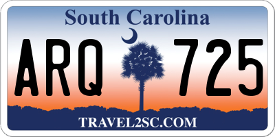 SC license plate ARQ725