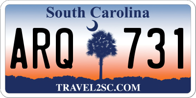 SC license plate ARQ731