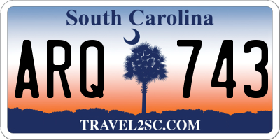 SC license plate ARQ743