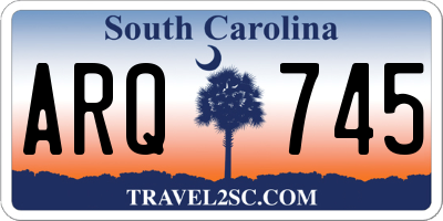 SC license plate ARQ745