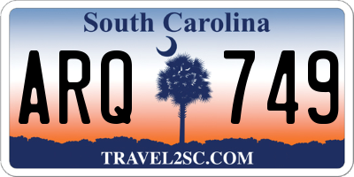 SC license plate ARQ749