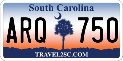 SC license plate ARQ750
