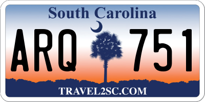 SC license plate ARQ751