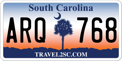 SC license plate ARQ768