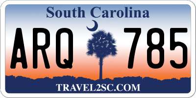 SC license plate ARQ785