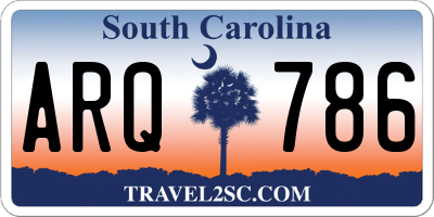 SC license plate ARQ786