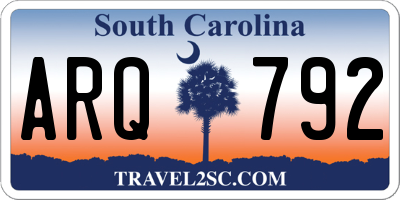SC license plate ARQ792