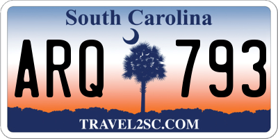 SC license plate ARQ793