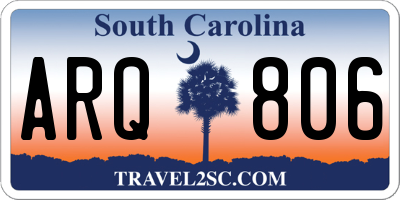 SC license plate ARQ806